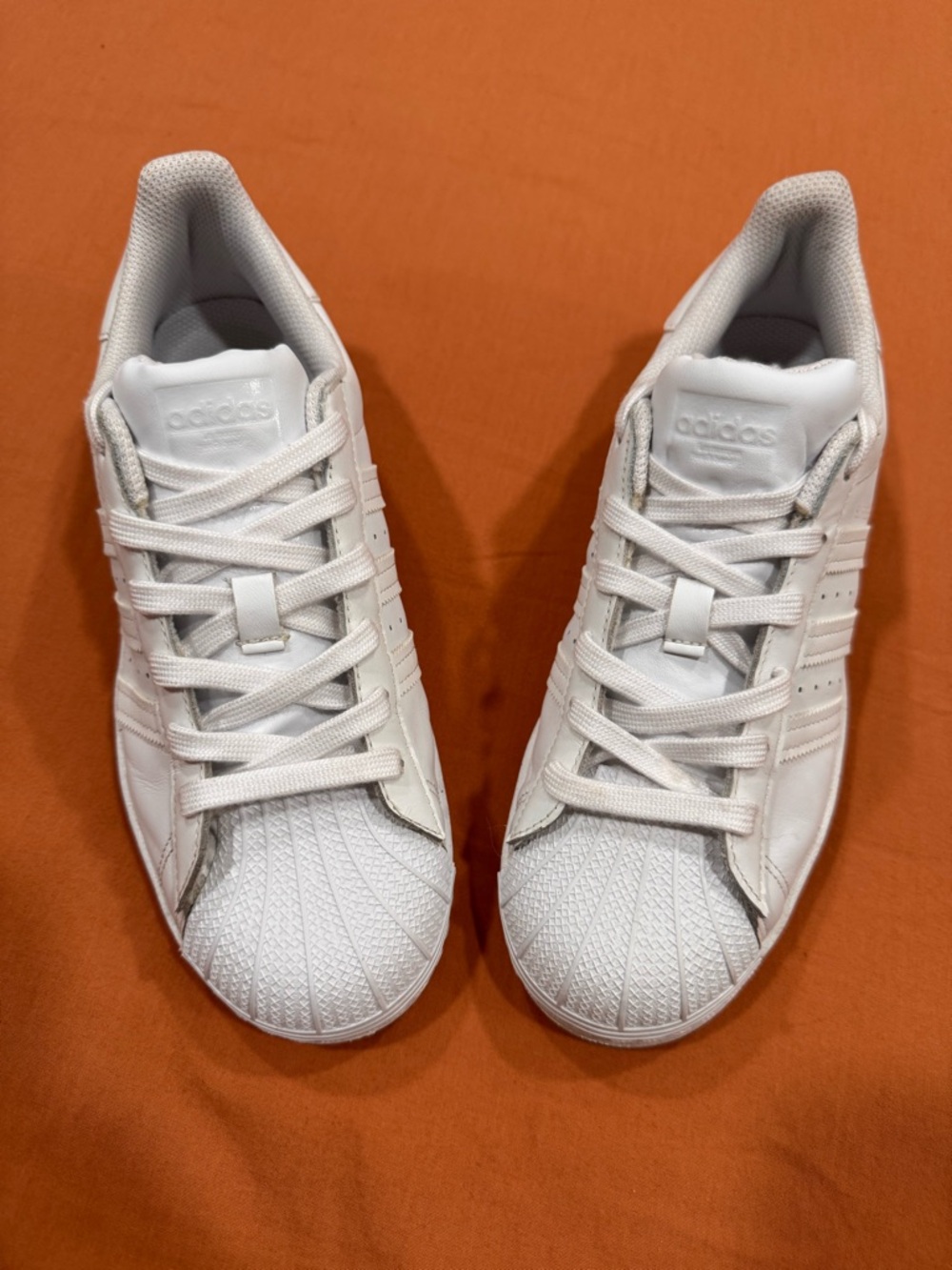 adidas White Shell-Toe Low Top Sneakers